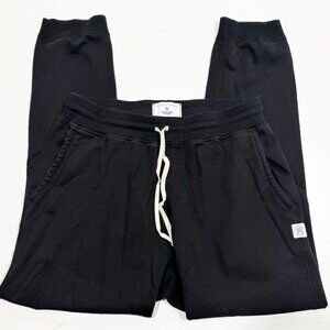Reigning Champ Mens Mid Weight Terry Cotton Joggers Black Size L